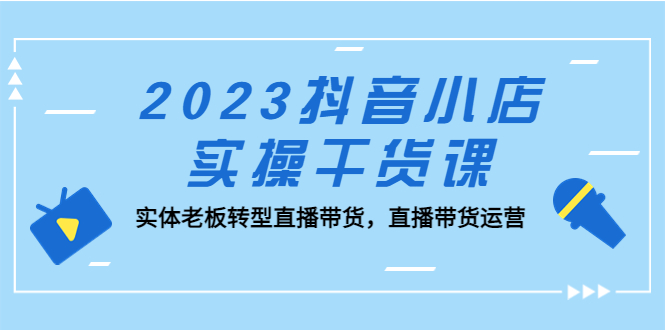 2023抖音小店实操干货课：实体老板转型直播带货，直播带货运营！-91网创