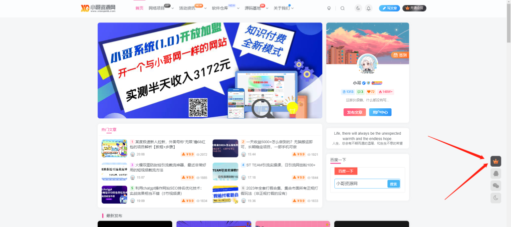 注意：加入小哥VIP，2023年带你闷声赚大钱，轻松月赚1000，10000，100000+，甚至更多-91网创