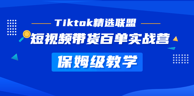 Tiktok精选联盟·短视频带货百单实战营 保姆级教学 快速成为Tiktok带货达人-91网创