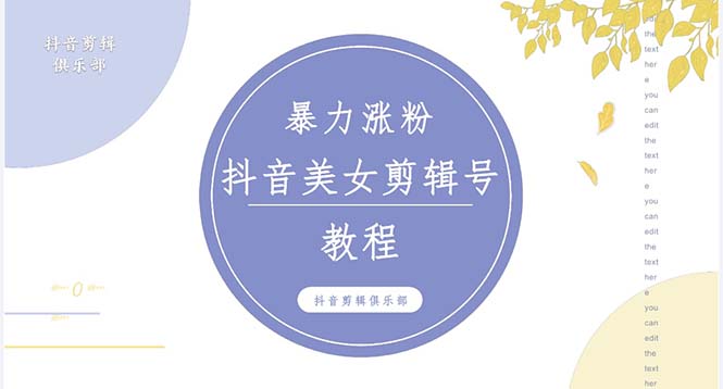 抖音快手暴力涨粉美女混剪视频教程 百分百过原创图片教程 附带违规申诉方法-91网创