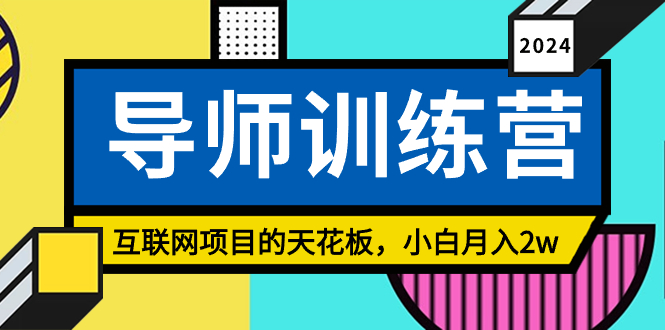 《导师训练营》互联网项目的天花板，小白月入2w-91网创