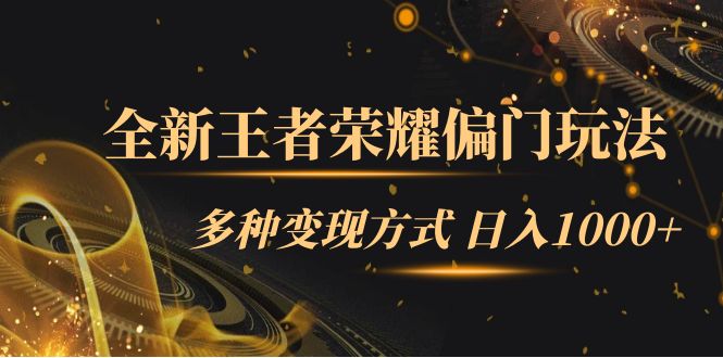 全新王者荣耀偏门玩法，多种变现方式 日入1000+小白闭眼入（附1000G教材）-91网创